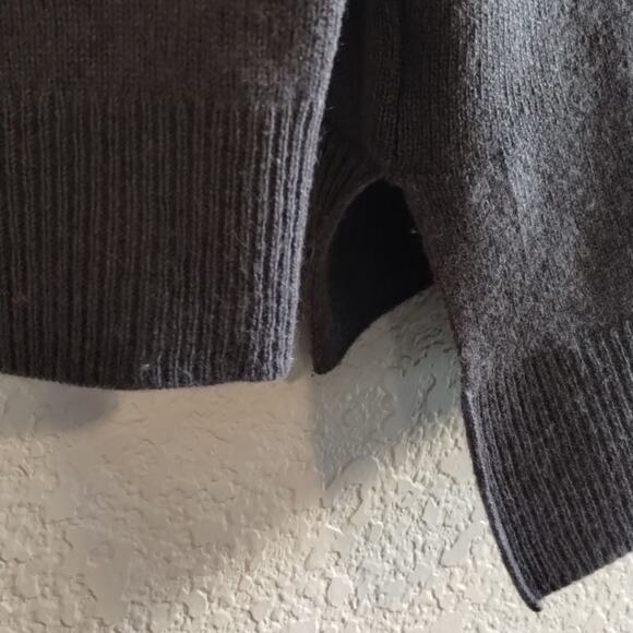 Cynthia Rowley 100% 2-ply Cashmere Taupe Gray Boxy Knit Boat-neck Sweater M - Picture 8 of 12